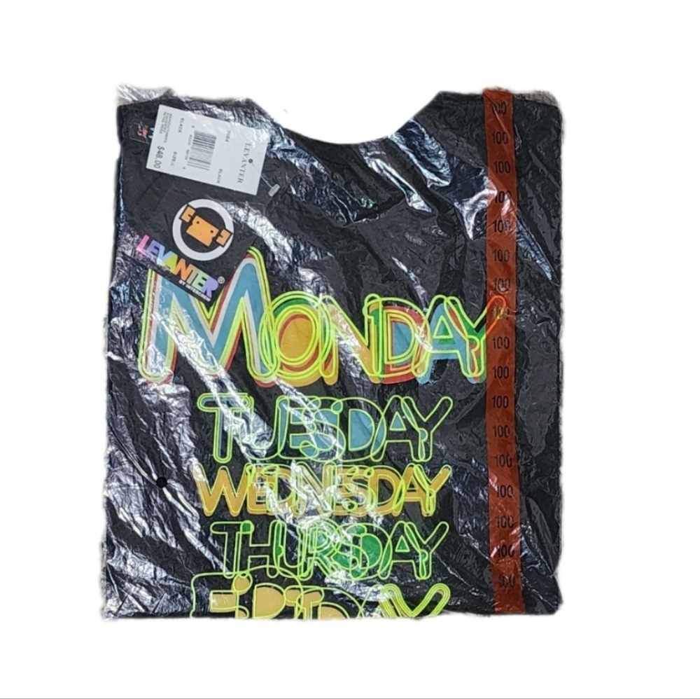 Levanter F***N Monday T-Shirt Black & Multicolor Size L - Picture 3 of 11